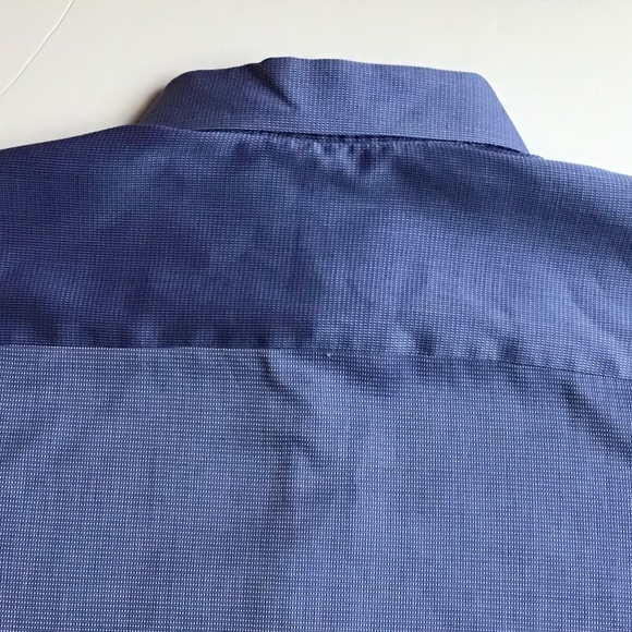 ETON contemporary blue textured  dress cotton shirt Sz 16 made in Estonia 🇪🇪 - Picture 7 of 8